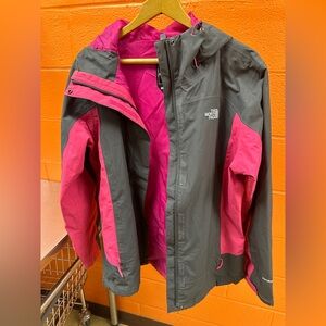 Vintage Pink Gray The North Face Women's Hy-Vent Jacket Large